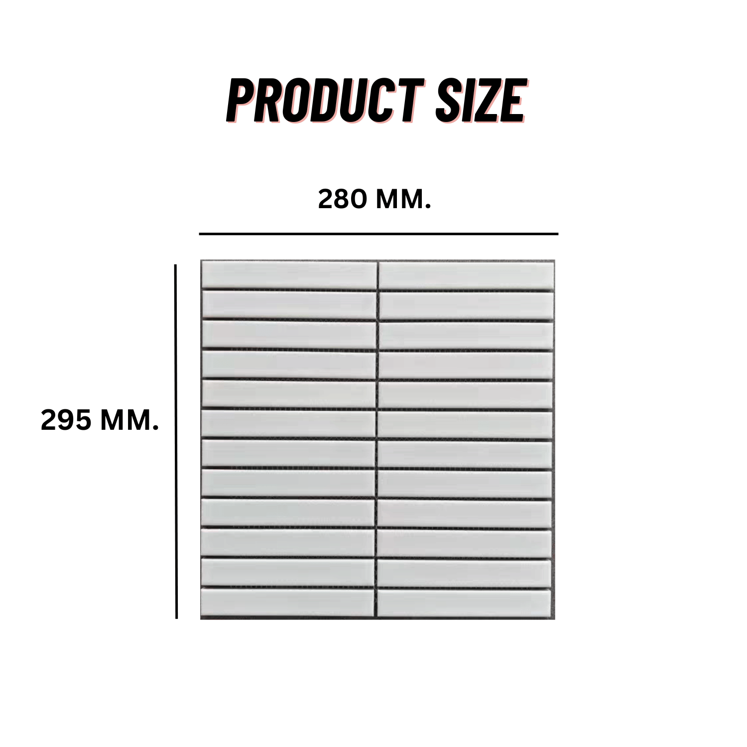 โมเสค TIMELESS TILES รุ่น RM STRIP MOSAIC TILES ขนาด 29.5X28 ซม. สีขาว ผิวด้าน (ราคา/ตร.ม.)_1